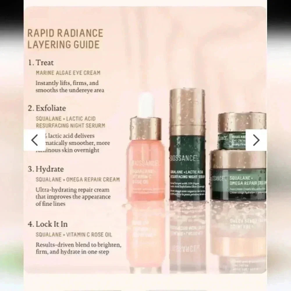 NIB BIOSSANCE Rapid Radiance Skin Care Travel Size Set For Women & Men. - Picture 4 of 6
